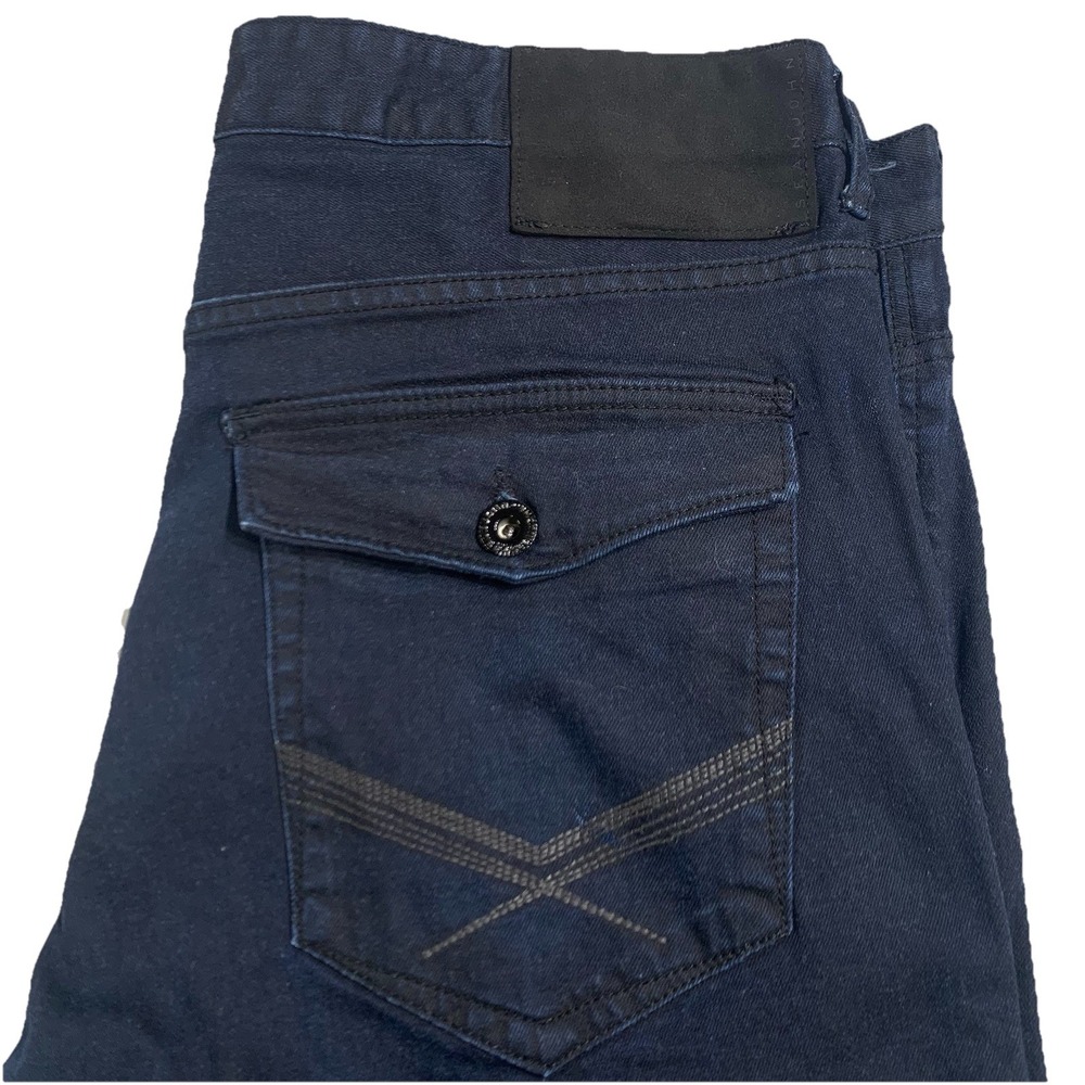 Sean John Hamilton Jeans Men 38x32.5" Relaxed Dark Wash Denim Button Fold Pocket